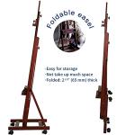 VISWIN Extended Large H-Frame Easel for Painting, Adjustable Beech Wood Artist Easel Stand with 4 Wheels & Storage Tray, Foldable Art Easel Floor for Adults, Hold Canvas up to 93" - W