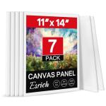 ESRICH Canvas Boards for Painting, 7 Pack Canvases for Painting 11x14 Cotton Primed Acid Free Blank Canvas Panels for Oil Paint, Watercolor, Acrylic Paint, Gouache and Tempera.