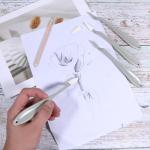 Blending Stumps for Drawing, 44 Pcs Blending Sponge Pen with 40 Pcs Replacement Sponge Oil Pastel Blending-Tools for Highlighting, Shadowing, and Correcting Drawing