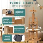 H-Frame Multifunctional Easel, Foldable & Adjustable (Vertical to Horizontal), Holds Two Canvases (Up to 77 Inches), Professional H-Frame Art Easel for Adults