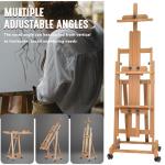 H-Frame Multifunctional Easel, Foldable & Adjustable (Vertical to Horizontal), Holds Two Canvases (Up to 77 Inches), Professional H-Frame Art Easel for Adults