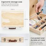 Arteza Gouache Paint Kit, 21 Pieces Art Set, 12 Gouache Art Paint Tubes, 5 Acrylic Brushes, Paper Pad, Plastic Palette, and Wooden Storage Case, Art Supplies for Professional Artists and Hobbyists