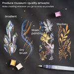 ARTEZA Watercolor Paint Set, 24 Metallic Watercolor Paints, Glitter Watercolor Paint in Half Pans, Travel Watercolor Set