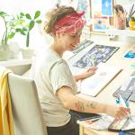 ARTEZA Watercolor Paint Set, 24 Metallic Watercolor Paints, Glitter Watercolor Paint in Half Pans, Travel Watercolor Set