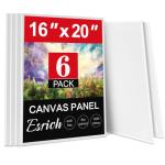 ESRICH Canvas for Painting 16x20 Inch, 6 Pack Canvas Boards for Painting Cotton Primed Acid Free Large Blank Canvas Panels for Oil Paint, Watercolor, Acrylic Paint, Gouache and Tempera.