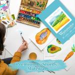 Watercolor Pad for Painting Practice,9"x12",Cold Pressed,Acid Free,Pad for Watercolor Paint,Pencil,Ink,Pastel and Acrylic,Watercolor Sketchbook,20 Sheets,White