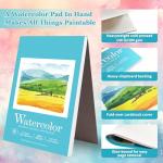 Watercolor Pad for Painting Practice,9"x12",Cold Pressed,Acid Free,Pad for Watercolor Paint,Pencil,Ink,Pastel and Acrylic,Watercolor Sketchbook,20 Sheets,White