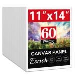 ESRICH Canvas Boards for Painting, 60 Pack Canvas for Painting 11x14 Cotton Primed Acid Free Blank Canvas Panels for Oil Paint, Watercolor, Acrylic Paint, Gouache and Tempera.
