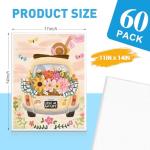 ESRICH Canvas Boards for Painting, 60 Pack Canvas for Painting 11x14 Cotton Primed Acid Free Blank Canvas Panels for Oil Paint, Watercolor, Acrylic Paint, Gouache and Tempera.