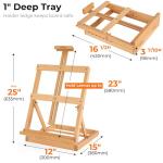VISWIN Heavy-Duty Table Top Easel for Painting, Adjustable Beech Wood Tabletop Easel, Hold Canvas up to 23”, Portable Art Desktop Easel Stand for Adults, Artists, Beginners – Natural