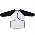 GODR7OY Kids Art Smocks, Painting Apron Artist Smock with Sleeve and 3 Pockets 2 Pack Black/White Set for Age 2-6 Years (Small)