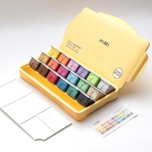 HIMI Metallic Gouache Paints Set, 18 Colors, 30g, 18 US fl oz, Non Toxic Paint for Canvas and Paper, Art Supplies for Professionals, Students