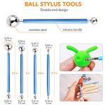 LotFancy 30PC Polymer Clay Tools Kit - Premium Stainless Steel & Wooden Handle Sculpting Tools for Ceramics, Air Dry Clay, Baking, Carving, Dotting, Molding, Painting - Includes Carrying Pouch