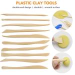 LotFancy 30PC Polymer Clay Tools Kit - Premium Stainless Steel & Wooden Handle Sculpting Tools for Ceramics, Air Dry Clay, Baking, Carving, Dotting, Molding, Painting - Includes Carrying Pouch
