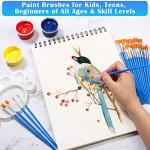 Small Paint Brushes Bulk, Anezus 50 Pcs Flat Tip Paint Brushes with Round Acrylic Paint Brushes Set Craft Brushes for Classroom Acrylic Watercolor Canvas Face Painting Touch Up