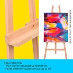 MEEDEN Art Easel Stand for Display - Adjustable Beech Wood Floor Easels for Painting, Holding Canvas up to 60", Ideal for Artist, Adults Painting Canvas, Drawing, Signs - Middle