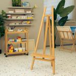 MEEDEN Art Easel Stand for Display - Adjustable Beech Wood Floor Easels for Painting, Holding Canvas up to 60", Ideal for Artist, Adults Painting Canvas, Drawing, Signs - Middle