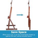 Somime H-Frame Studio Easel, Solid Beechwood Artist Easel with Storage Drawer, Adjustable Wooden Painting Easel Holding Canvas up to 78" High, Walnut