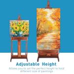 Somime H-Frame Studio Easel, Solid Beechwood Artist Easel with Storage Drawer, Adjustable Wooden Painting Easel Holding Canvas up to 78" High, Walnut