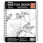 FIXSMITH 9"X12" Sketch Book | 100 Sheets (68 lb/100gsm) Spiral Sketchbook | Acid Free Drawing Paper | Sketch Pad for Kids,Beginners,Artists & Professionals| Bright White