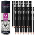 HIFORNY 24-Piece Graphite Sketching Pencil Set - 14B-5H, Ideal for Beginners & Artists
