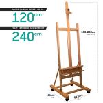 Mont Marte Painting Easel Large Easel for Painting, Studio Easel w/castors Beech Wood