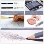 HNIHUY Professional Sketch Pencils Set, 17 Pcs, Graphite Pencils (8B-4H), Erasers and Sharpener, Art Drawing Pencil for Artists Beginner Sketching