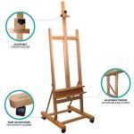 Mont Marte Painting Easel Large Easel for Painting, Studio Easel w/castors Beech Wood