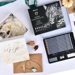 HNIHUY Professional Sketch Pencils Set, 17 Pcs, Graphite Pencils (8B-4H), Erasers and Sharpener, Art Drawing Pencil for Artists Beginner Sketching