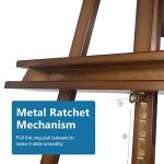 Somime Large A-Frame Basic Studio Easel - Adjustable Solid Beech Wood Artist Easel with Brush Storage Tray, Floor Wooden Easel Stand for Painting Canvas, Brown