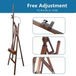 Somime Large A-Frame Basic Studio Easel - Adjustable Solid Beech Wood Artist Easel with Brush Storage Tray, Floor Wooden Easel Stand for Painting Canvas, Brown