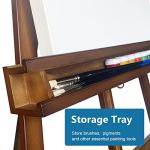 Somime Large A-Frame Basic Studio Easel - Adjustable Solid Beech Wood Artist Easel with Brush Storage Tray, Floor Wooden Easel Stand for Painting Canvas, Brown