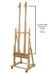 Creative Mark Saint Remy H Frame Artist Easel - Durable Lightweight Art Easel with Adjustable Angle and Wheel for Drawing and Painting - Oiled Beechwood Finish - Ideal for Artist