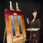 Creative Mark Saint Remy H Frame Artist Easel - Durable Lightweight Art Easel with Adjustable Angle and Wheel for Drawing and Painting - Oiled Beechwood Finish - Ideal for Artist