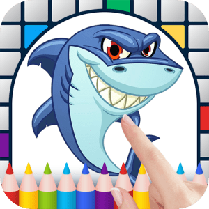 Sharks Color by Number - Free Pixel Art Game - Coloring Book Pages - Happy, Creative & Relaxing - Paint & Crayon Palette - Zoom in & Tap to Color - Share Creations with Friends!