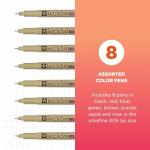 Sakura Pigma Micron 005 8 Color Set Water Based Pigment for Illustration - Holiday Gifts for Artists, Crafters & DIY Gifts Projects
