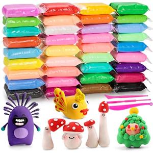 EDIFON Air Dry Clay Kit, 36 Colors Modeling Clay with Tools, Ultra Light, Safe and Non-Toxic, Ideal Gift for Kids (36 Colors+ Tools)