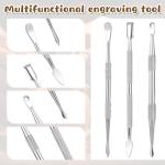 Clay Sculpting Tools, Double-Ended Clay Sculpting Tool Stainless Steel Modeling Clays Tools Implement for Modeling Embossing Sculptings and Shaping Miniature