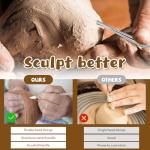 Clay Sculpting Tools, Double-Ended Clay Sculpting Tool Stainless Steel Modeling Clays Tools Implement for Modeling Embossing Sculptings and Shaping Miniature