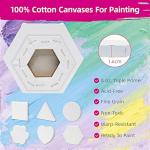 24Pack Stretched Canvas for Painting, 100% Cotton Art Canvases with Easel for Painting, 5/8 Inch Profile 8 Ounce Acid-Free Painting Canvas Supplies for Acrylics,Oils & Other Painting Media - 10cm
