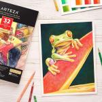 ARTEZA Watercolor Paper, 32 Sheets Each, 9x12 Inch Water Color Paper, 140lb/300gsm, Cold Press, Acid Free Art Paper
