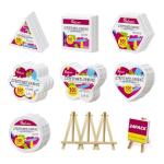 24Pack Stretched Canvas for Painting, 100% Cotton Art Canvases with Easel for Painting, 5/8 Inch Profile 8 Ounce Acid-Free Painting Canvas Supplies for Acrylics,Oils & Other Painting Media - 10cm