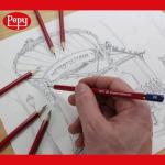 Pepy Graphite Professional Drawing Pencils - Set of 12 2H Pre-Sharpened Black Lead Pencils; Perfect for Drawing, Sketching and Shading, Graphic and Fine Art