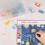 SGHUO 64 Grid Diamond Painting Storage Containers Diamond Art Accessories Tool Box Craft Storage with Adjustable Dividers for Beads, Art DIY, Crafts, Jewelry, Plastic Organizer with Label Stickers