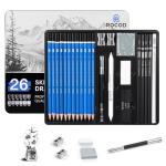 ROCOD Sketch Pencils for Kids and Adults Drawing, 26-Piece Profession Sketching Pencils, Drawing Pencil for Artists Beginner Sketching, Art Graphite Pencil 6B to 4H
