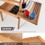 Stuelloaf Large Solid Beech Wood Painting Easel with Storage Drawer and Palette (60"~75" H), H-Frame Foldable Wooden Easel Stand with Signature Box for Adults and Students, Holder up to 36''