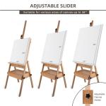 Stuelloaf Large Solid Beech Wood Painting Easel with Storage Drawer and Palette (60"~75" H), H-Frame Foldable Wooden Easel Stand with Signature Box for Adults and Students, Holder up to 36''