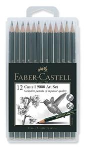 Faber-Castell 9000 Graphite Pencils Art Set In Slimflexi Case (8B-2H, 12pcs)