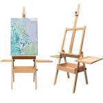Koretech Painting Easel, Solid Wood Easel with Storage Drawer and 2 Palettes, H-Frame Painting Easels for Adults, Easel Stand for Painting, Hold up to 36''