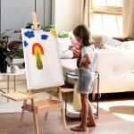 Koretech Painting Easel, Solid Wood Easel with Storage Drawer and 2 Palettes, H-Frame Painting Easels for Adults, Easel Stand for Painting, Hold up to 36''